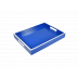 Lacquer True Blue/White Trim Reiko Tray 12" x 15" x 2"H