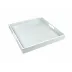 Lacquer Cool Gray/White Trim Square Tray 16" x 16" x 2"H