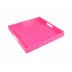 Lacquer Hot Pink Square Tray 16" x 16" x 2"H