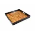 Lacquer Walnut Burl/Black Medium Square Tray 16 x 16 x 2"H