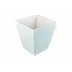 Lacquer Duck Egg Blue/White Waste Basket Square 9"L x 9"W x 10"H