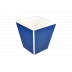 Lacquer True Blue/White Trim Waste Basket Square 9"L x 9"W x 10"H