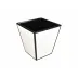 Lacquer White/Black Waste Basket Square 9"L x 9"W x 10"H