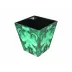 Lacquer Malachite Waste Basket 9" x 9" x 10"H