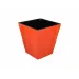 Lacquer Red Tulipwood/Black Waste Basket 9" x 9" x 10"H