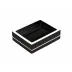 Lacquer Black/White Trim Soap Dish 5" x 4" x 1.5"H