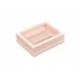 Lacquer Paris Pink/White Trim Soap Dish 5" x 4" x 1.5"H