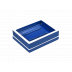 Lacquer True Blue/White Trim Soap Dish 5" x 4" x 1.5"H