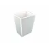 Lacquer Cool Gray/White Trim Waste Basket Rectangular 6"L x 9.5"W x 12"H
