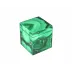 Lacquer Malachite Q-Tip Box 3.5" x 3.5" x 4"H