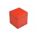Lacquer Red Tulipwood/Black Q-Tip Box 3.5" x 3.5" x 4"H