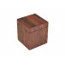 Lacquer Rosewood Brown Q-Tip Box 3.5" x 3.5" x 4"H