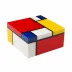 Lacquer Mondrian Hinged Box 10" x 10" x 5"H