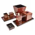 Lacquer Rosewood Brown Coaster Set Of 4, with Holder 4" x 4" Each
