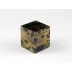 Lacquer Black Gold Marble Q-Tip Box 3.5" x 3.5" x 4"H