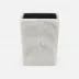 Abiko Pearl White Wastebasket Square Tapered Cast Resin