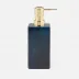 Arles Navy Soap Pump Square Straight Faux Horn