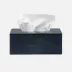 Arles Navy Tissue Box Rectangular Straight Faux Horn