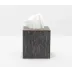 Bruges Charcoal Tissue Box Square Straight Faux Silk
