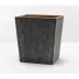 Bruges Charcoal Wastebasket Rectangular Tapered Faux Silk