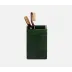 Carlow Emerald Gloss Brush Holder Square Straight Vellum Leather