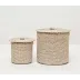 Chelston Bleached Canister Round Abaca Fiber, Set Of 2