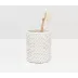 Dalton White Brush Holder Round Rattan