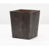 Goa Dark Mushroom Wastebasket Rectangular Tapered Faux Boa