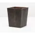 Goa Dark Mushroom Wastebasket Square Tapered Faux Boa