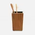 Harper Dark Teak Brush Holder 3"L x 3"W x 4.5"H