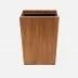 Harper Dark Teak Wastebasket Square: 8.5"L x 8.5"W x 11"H