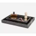 Hawen Black Trays 10"L x 6"W x 1.5"H, 13"L x 10"W x 1.5"H, Set of 2
