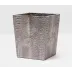 Hawen #Dnr# Pewter Wastebasket Square Tapered Faux Baby Crocodile