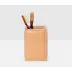 Lorient Aged Camel Brush Holder 3.5"L x 3.5"W x 4.5"H