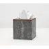 Manchester Cool Gray Tissue Box Square Straight Realistic Faux Shagreen