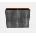 Manchester Cool Gray Double Wastebasket Rectangular Tapered Realistic Faux Shagreen