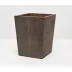 Manchester Dark Mushroom Wastebasket Square Tapered Realistic Faux Shagreen