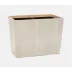 Manchester Warm Silver Wastebasket Rectangular 16"L x 10"W x 12"H Realistic Faux Shagreen