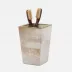 Palermo Ii Brush Holder Straight Tapered Faux Clamstone With Brass
