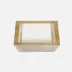 Palermo Ii Soap Dish Square Tapered Faux Clamstone With Brass