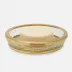 Pomaria Brushed Gold Soap Dish Round Glass/Stainless Steel