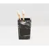 Rhodes Nero Brush Holder Square Straight Marble