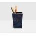 Santorini Dark Blue Brush Holder Square Tapered Pen Shell