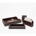 Hyde Brown Letter Tray Set Letter Tray: 13"L x 10"W x 2"H, Envelope Holder: 7.5"L x 2"W x 4.5"H, Pencil Holder: 4"L x 4"W x 4"H, Pencil Tray: 10"L x 3.5"W x 1.5"H, Pencil Tray: 10"L x 3.5"W x 1.5"H