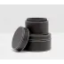 Larne Black, Set Of 2 Round Canisters Full-Grain Leather