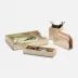 Viana Gold Foil Set: Letter Tray Envelope Holder Pencil Tray And Pencil Holder Full-Grain Leath