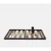 Grantham Gray/Charcoal Backgammon Game Set Large Hair-On-Hide/Full-Grain Leather