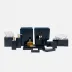 Arles Navy Wastebasket Rectangular Tapered Faux Horn