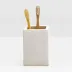 Arles White Brush Holder Square Straight Faux Horn