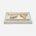 Arles White Trays Nested, Set Of 2 Rectangular Straight Faux Horn